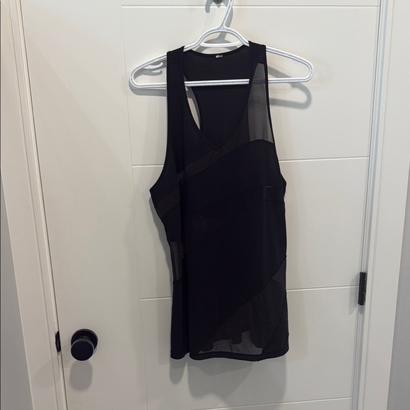 🏴 Lululemon Black Sheer Tank Top size 14 - Picture 1 of 8